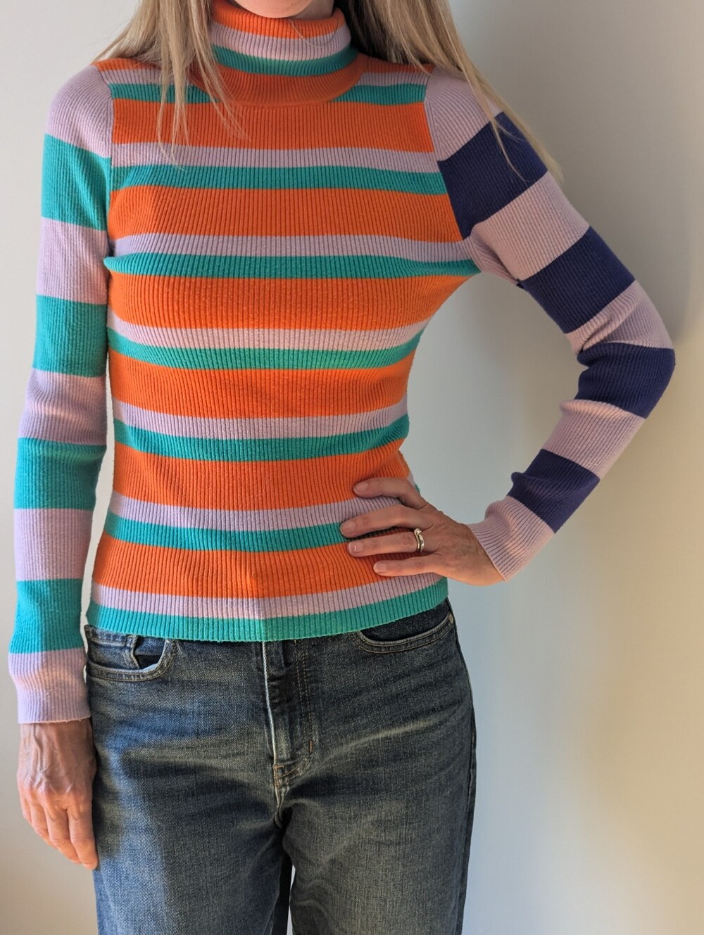 Anthropologie Striped Turtleneck Sweater